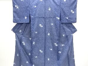 駒絽草花模様小紋着物